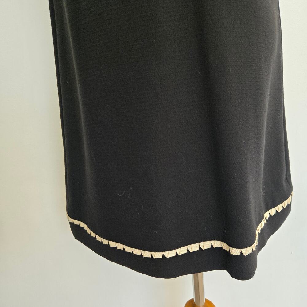 Juicy Couture Women Babydoll Twee Shift Dress Mod Preppy A-Line Black Buttons 8 - Picture 9 of 11